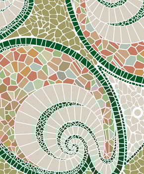 Mosaic in muted colors on a white background. vector