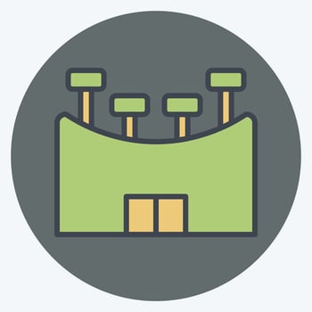 Icon Stadium. related to Rugby symbol. color mate style. simple design illustration vector