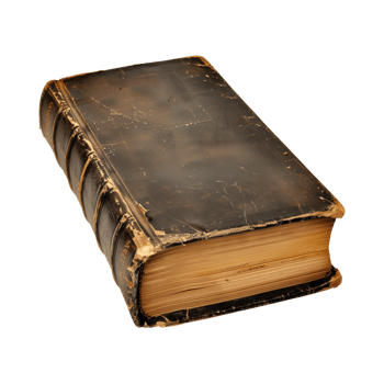 old antique books isolated on a transparent background cut out png