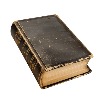 old antique books isolated on a transparent background cut out png