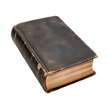 old antique books isolated on a transparent background cut out png