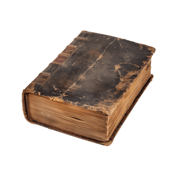 old antique books isolated on a transparent background cut out png