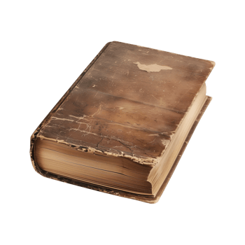 old antique books isolated on a transparent background cut out png