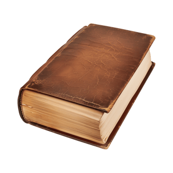 old antique books isolated on a transparent background cut out png