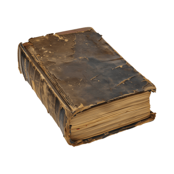 old antique books isolated on a transparent background cut out png