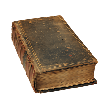 old antique books isolated on a transparent background cut out png