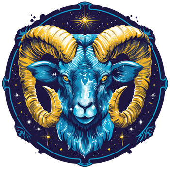 Artistic Style Design of Aries Zodiac Sign Logo No Background Perfect for T-Shirt Design Stickers and Print on Demand png
