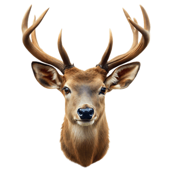 Close Up Portrait of a Male Deer With Large Antlers png