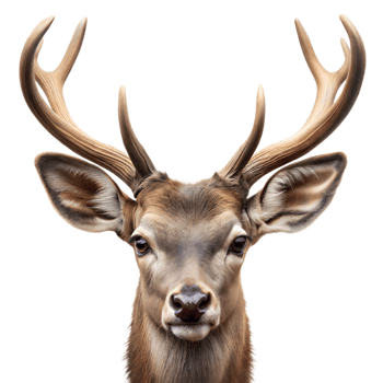 Close Up Portrait of a Male Deer With Large Antlers png