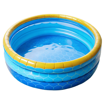 Inflatable Kiddie Pool Filled With Water On Transparent Background png