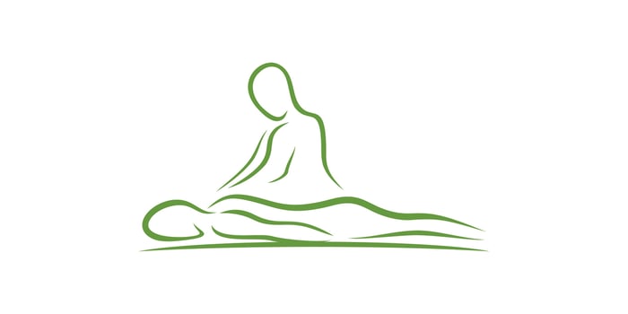 logo design combination of massage, therapy, health care. logo design template, icon, , symbol, creative, idea. vector