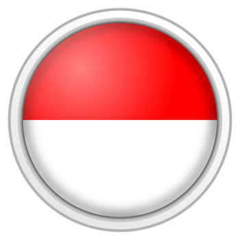 Indonesia circle glossy 3d flag. country flag button. png
