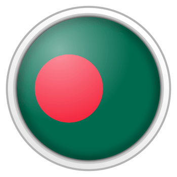 Bangladesh circle glossy 3d flag. country flag button. png