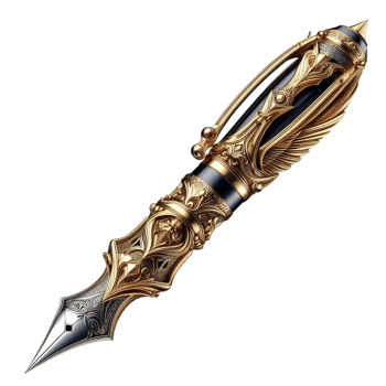 Generated Ai Cute Golden Pen png