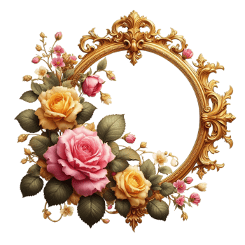 Generated Ai Rose Frame With A Gold Ring png