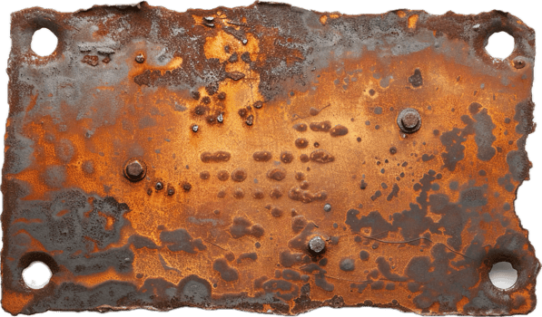 Rusty Metal Plate with Corrosion. png