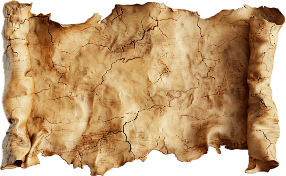 Aged Scroll Paper with Torn Edges. png