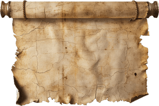 Aged Scroll Paper with Torn Edges. png