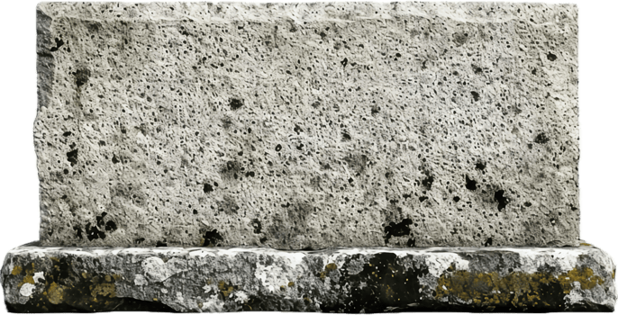 Weathered Ornate Stone Plaque. png