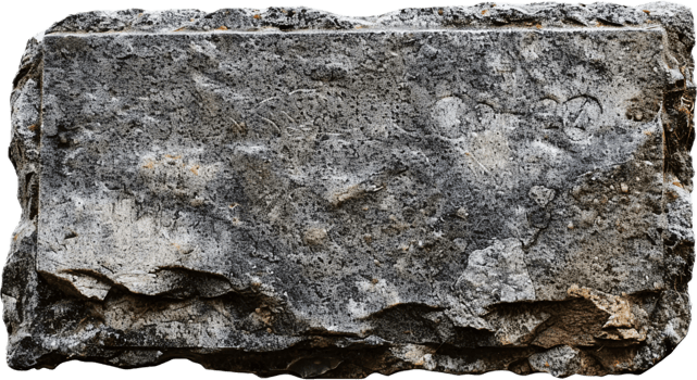 Weathered Ornate Stone Plaque. png