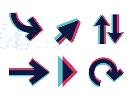 Abstract overlapping closure arrow sets vector