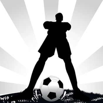 Soccer player in stadium silhouettes vector