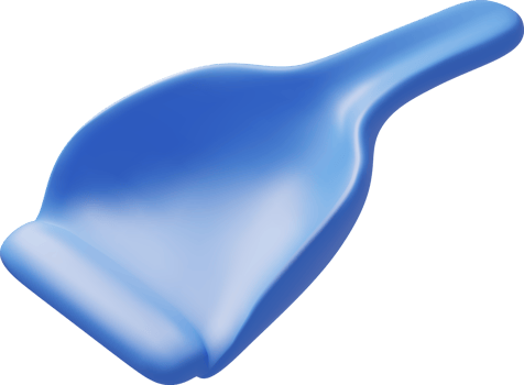 3d blue dustpan icon, hand dust pan png