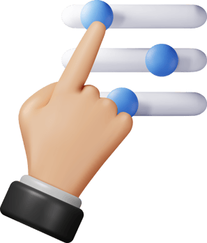 3D filter button and hand png