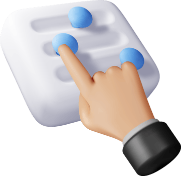 3D filter button and hand png
