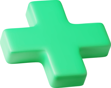 3D green cross sign symbol png