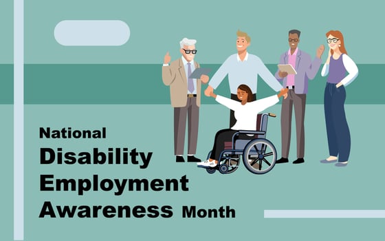 National Disability Employment Awareness Month, held on October. vector