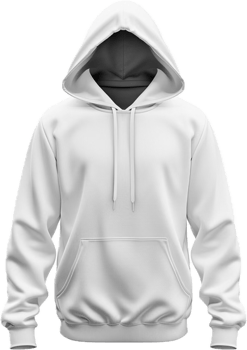 White Hoodie with Front Pocket and Hood.. png