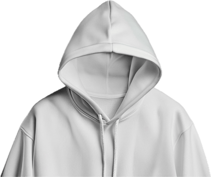 White Hoodie with Front Pocket and Hood.. png