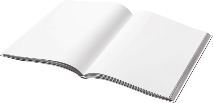 Open Blank Book with White Pages. png