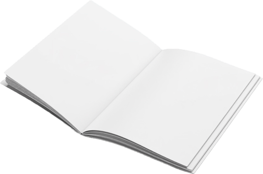 Open Blank Book with White Pages. png
