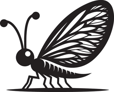 Cartoon-lacewing Illustration black vector