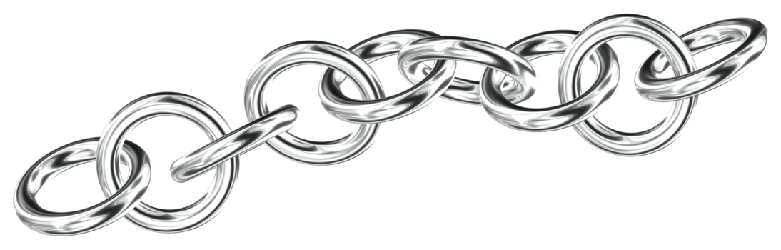 Chain 3D Y2K Silver Metallic Chrome Illustration png