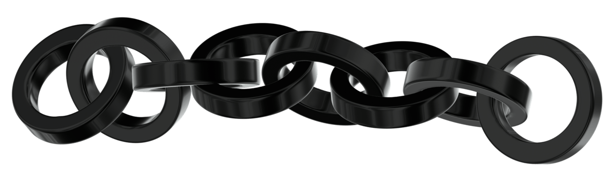 Chain 3D Y2K Black Metallic Chrome Illustration png
