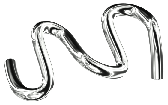 Tube Abstract 3D Y2K Silver Metallic Chrome Illustration png