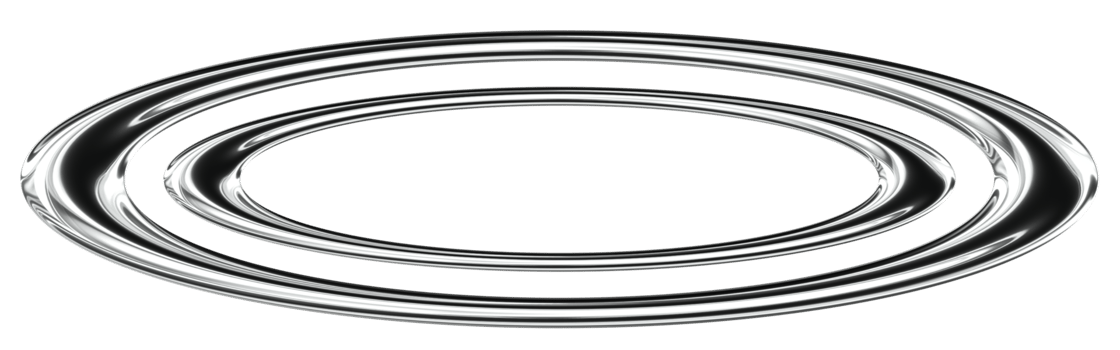 Rings frame Abstract 3D Y2K Silver Metallic Chrome Illustration png
