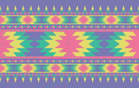 Geometric floral ethnic pastel colors seamless pattern. traditional ethnic style pattern, Designed for background ,wallpaper ,carpet ,clothing ,weaving ,printed pattern ,fabric ,embroidery vector