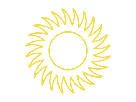 Hand Drawn Sun Line Art vector