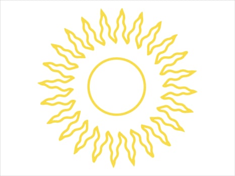 Sun Sketch Line Art Illustration vector