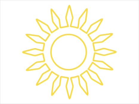 Sun Shape Line Art Background Illustration vector