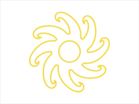 Hand Drawn Sun Line Art vector