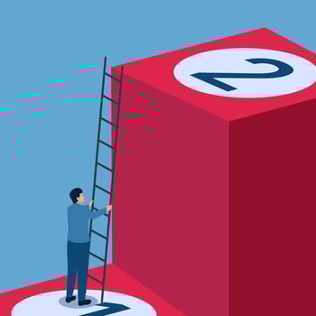 Man leaning ladder against beam number two, illustration for planning. vector