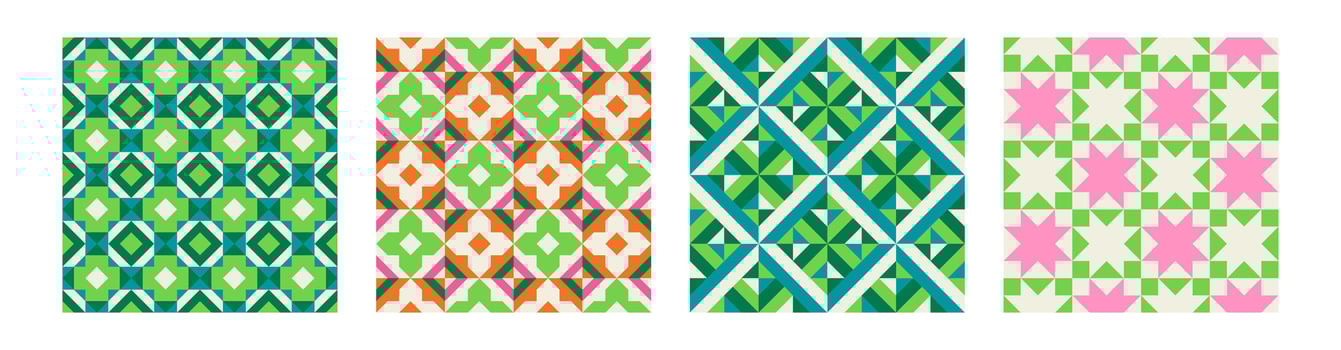 Set of Essential geometric printable seamless pattern with abstract Minimal elegant line form stroke shapes in vibrant colors. Modern simple background in minimalist mid century style wall art vector