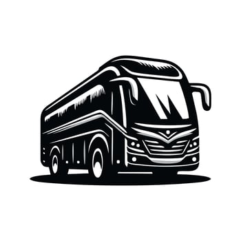 Bus logo design template.Travel bus logo on white background vector