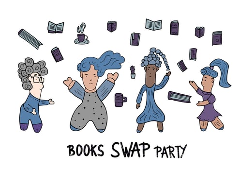 Book Swap hanwritten lettering. design. vector
