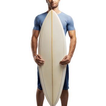 A man is holding a surfboard in his hands png
